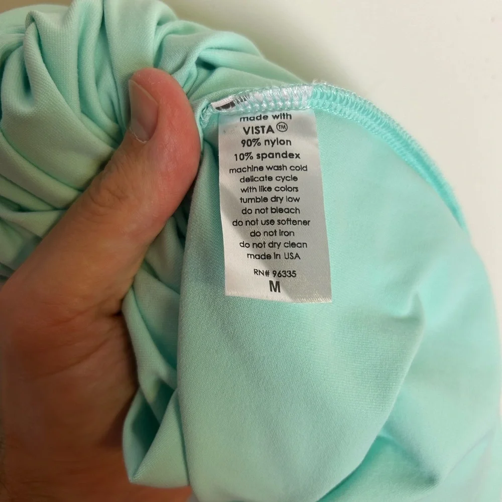 Susana Mónaco Elegant Aqua Blue Strapless Dress Size‎ M Stretch Sexi Bodycon